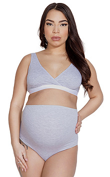 Wysokie figi ciążowe Mama Belly, kolor szary firmy Mitex