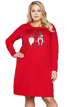 Koszula nocna ze swiątecznym motywem Santa, kolor czerwony firmy Italian Fashion